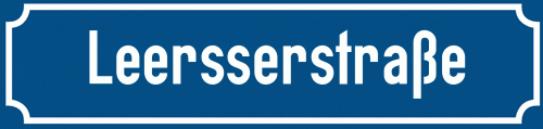 Straßenschild Leersserstraße zum kostenlosen Download