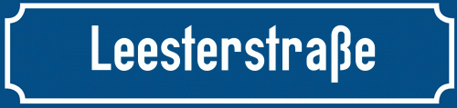 Straßenschild Leesterstraße