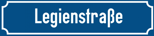 Straßenschild Legienstraße
