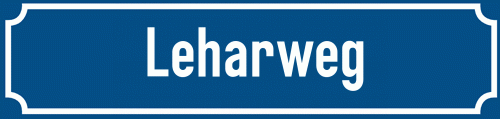 Straßenschild Leharweg
