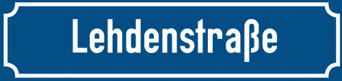 Straßenschild Lehdenstraße
