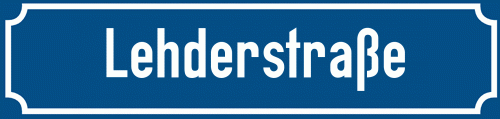 Straßenschild Lehderstraße zum kostenlosen Download