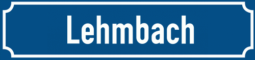 Straßenschild Lehmbach