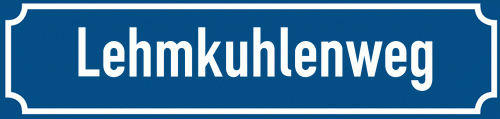 Straßenschild Lehmkuhlenweg zum kostenlosen Download