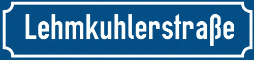 Straßenschild Lehmkuhlerstraße zum kostenlosen Download