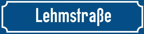 Straßenschild Lehmstraße zum kostenlosen Download