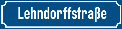 Straßenschild Lehndorffstraße zum kostenlosen Download