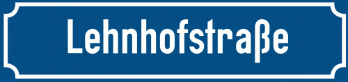 Straßenschild Lehnhofstraße