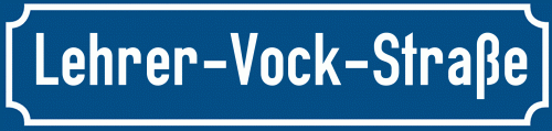 Straßenschild Lehrer-Vock-Straße zum kostenlosen Download