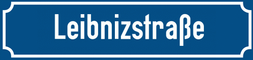 Straßenschild Leibnizstraße zum kostenlosen Download