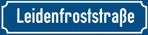 Straßenschild Leidenfroststraße