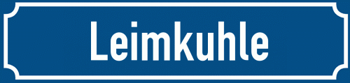 Straßenschild Leimkuhle zum kostenlosen Download