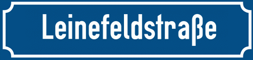 Straßenschild Leinefeldstraße