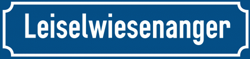 Straßenschild Leiselwiesenanger zum kostenlosen Download