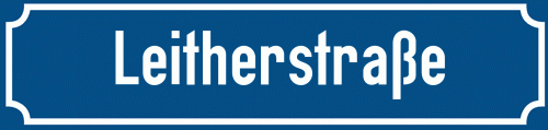 Straßenschild Leitherstraße