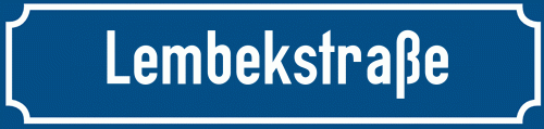 Straßenschild Lembekstraße