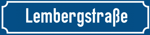 Straßenschild Lembergstraße zum kostenlosen Download