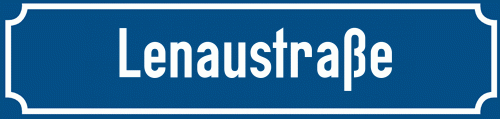 Straßenschild Lenaustraße zum kostenlosen Download