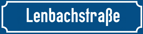 Straßenschild Lenbachstraße zum kostenlosen Download