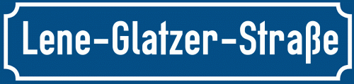 Straßenschild Lene-Glatzer-Straße zum kostenlosen Download