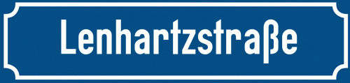 Straßenschild Lenhartzstraße zum kostenlosen Download