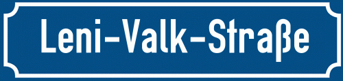 Straßenschild Leni-Valk-Straße