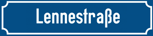 Straßenschild Lennestraße zum kostenlosen Download