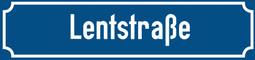 Straßenschild Lentstraße
