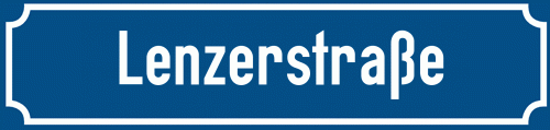 Straßenschild Lenzerstraße