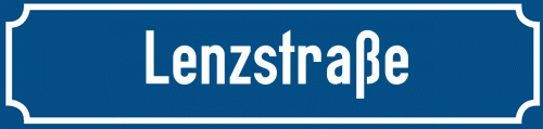Straßenschild Lenzstraße