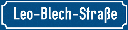 Straßenschild Leo-Blech-Straße