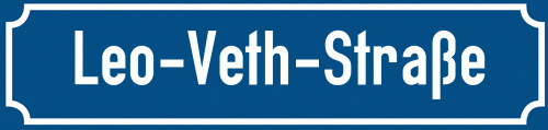 Straßenschild Leo-Veth-Straße