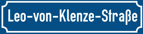 Straßenschild Leo-von-Klenze-Straße
