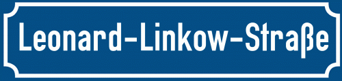Straßenschild Leonard-Linkow-Straße
