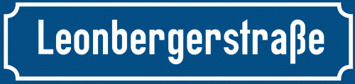 Straßenschild Leonbergerstraße zum kostenlosen Download