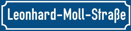 Straßenschild Leonhard-Moll-Straße zum kostenlosen Download