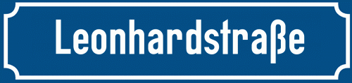 Straßenschild Leonhardstraße zum kostenlosen Download