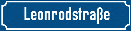 Straßenschild Leonrodstraße zum kostenlosen Download
