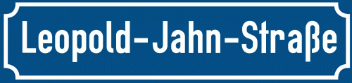 Straßenschild Leopold-Jahn-Straße