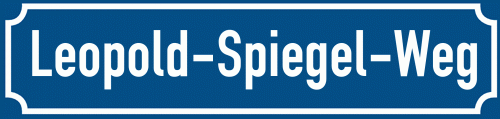 Straßenschild Leopold-Spiegel-Weg