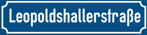 Straßenschild Leopoldshallerstraße zum kostenlosen Download