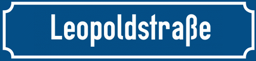Straßenschild Leopoldstraße zum kostenlosen Download