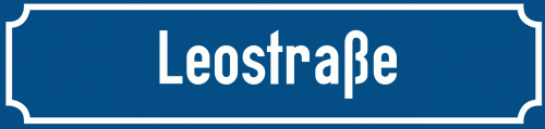 Straßenschild Leostraße zum kostenlosen Download
