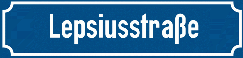Straßenschild Lepsiusstraße