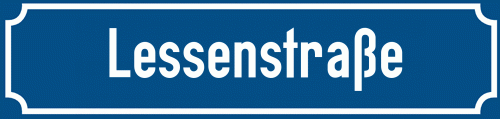 Straßenschild Lessenstraße zum kostenlosen Download