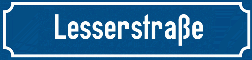Straßenschild Lesserstraße