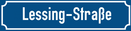 Straßenschild Lessing-Straße zum kostenlosen Download