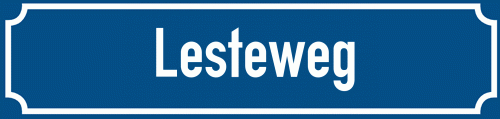 Straßenschild Lesteweg