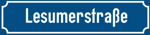 Straßenschild Lesumerstraße