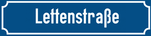 Straßenschild Lettenstraße zum kostenlosen Download